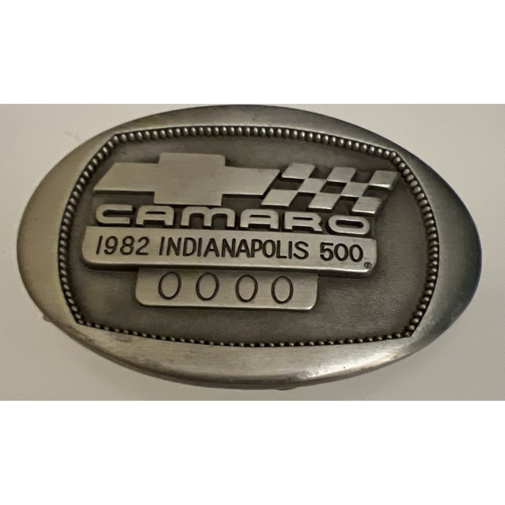 Vintage 1982 Indianapolis 500 Chevrolet Camaro Pewter Belt Buckle Limited No 148
